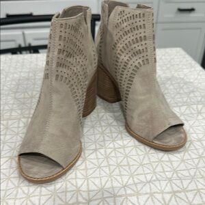 Vince Camuto Tan Ankle Booties with Perforated Design